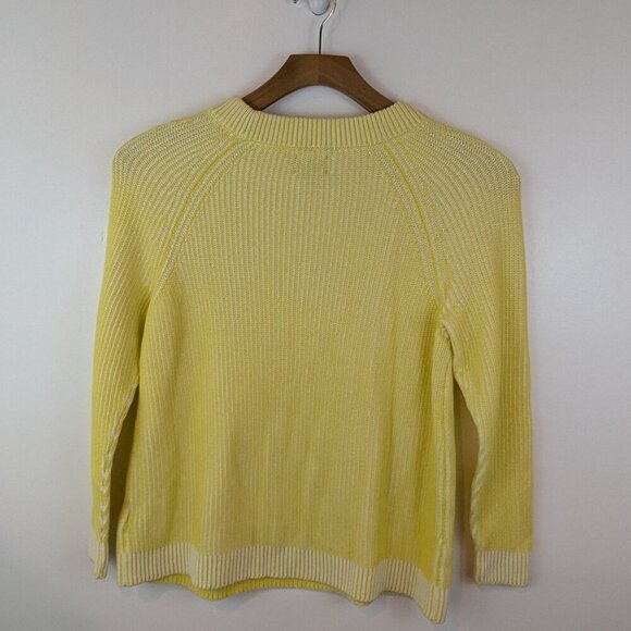 Lands' End Drifter Sweater in Yellow/White, Sz S (6-8) - Picture 3 of 5